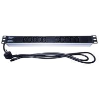 PremiumCord Power Distribution Unit for 19 Inch Rack 1U, 10xIEC (C13), Power Distribution Unit, 2 m Cable