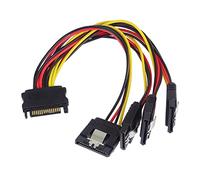 PremiumCord Power Splitter SATA to Hard Drive Power Supply 4x SATA for Hard Drives SSD CD DVD Recorder