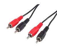 PremiumCord kjackcmm2-15 RCA Cable 15 m, 2 x RCA Male to 2 x RCA Male Audio Video Connection Cable, Stereo, for TV, Mobile Phones, MP3, HiFi, Colour Black, 15 m