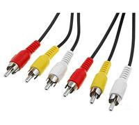 PremiumCord RCA Cable 5 m 3x RCA Male to 3x RCA Male Audio Video Connection Cable Stereo for TV, Mobile Phones, MP3, HiFi, Colour Black