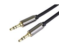 PremiumCord Stereo HQ Jack Cable 3.5 mm, Jack Plug 3.5 mm, Stereo Jack Male to Male, Aux Headset Audio Connection Cable, Shielded, Metal Connector, M/M, Length 1.5 m