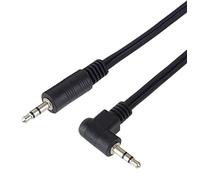PremiumCord Stereo Jack Cable 3 m 3.5 mm Stereo Jack Male to Male 90° Aux Headset Audio Connection Cable for TV Mobile Phones MP3 HiFi Shielded Colour Black