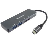 PremiumCord SuperSpeed USB C to 2X USB-C and 2X USB A, USB 3.2 Gen 1, 5Gbps, Charging 5V, Male to Female, Aluminium, Length 15 cm