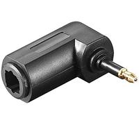 PremiumCord TOS Optical Reducer Curved 90°, TOS3.5 M - TOS F, 0.03m Black Fibre Optic Male to Female Cable for Television, Laptop, Monitor, PC