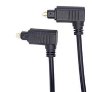 PremiumCord Toslink optical audio cable angled - 1m, Toslink plug 90° to plug 90°, digital cable for stereo system HiFi Sounbar TV, HQ audio, gold-plated, color black