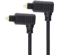 PremiumCord Toslink optical audio cable angled - 1m, Toslink plug 90° to plug 90°, digital cable for stereo system HiFi Sounbar TV, HQ audio, gold-plated, color black