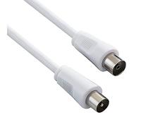 PremiumCord TV M/F, 75 Ohm, 15 m Coaxial Cable - IEC White - Coaxial Cables (75 Ohm, 15 m, Male/Female Connector, White)