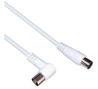 PremiumCord TV M/F 90, 75 Ohm, 5m - coaxial cables (75 Ohm, 5m, White, Male/Female, IEC, IEC)