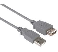 Premium Cord kupaa05 USB 2.0 Extension Cable 0.5 m, Data Cable High Speed up to 480 Mbit/s, Charging Cable, USB 2.0 Type A Female to Male, 2x Shielded, Colour Grey, Length 0.5 m