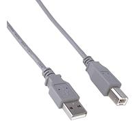 PremiumCord USB 2.0 High Speed Cable M/M 1 m, A Male to B Male, USB Connection Cable for Scanners etc., Double Shielded, AWG28, Colour Grey, Length 1 m