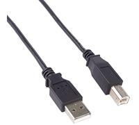 PremiumCord USB 2.0 High Speed Cable M/M 2 m, A Male to B Male, USB Connection Cable for Scanner etc, Double Shielded, AWG28, Colour: Black, Length 2 m