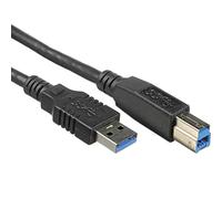 PremiumCord USB 3.0 A-B Connection Cable 0.5 m, SuperSpeed Data Cable up to 5 Gbit/S, Charging Cable, USB 3.0 Type A Male to B Male, 9Pin, Colour: Black, Length 0.5 m