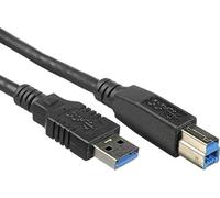 PremiumCord USB 3.0 A-B Connection Cable 5 m, SuperSpeed Data Cable up to 5 Gbit/S, Charging Cable, USB 3.0 Type A Male to B Male, 9Pin, Colour Black, Length 5 m