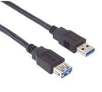 PremiumCord USB 3.0 Extension Cable 0.5 m, SuperSpeed Data Cable up to 5 Gbit/s, Charging Cable, USB 3.0 Type A Female on Plug, 9-Pin, 3X Shielded, Colour Black, Length 0.5 m