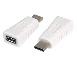 PremiumCord USB 3.2C to Micro USB Male to Female Adapter M/F White