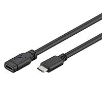 PremiumCord USB-C 3.1 Extension Cable 1 m, Data Cable SuperSpeed up to 5 Gbit/s, Charging Cable, USB 3.1 Generation 1 Type C Female to Male, Colour Black, Length 1 m