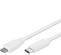 PremiumCord USB-C Connection Cable, Charging Cable up to 2.5 W, Data Cable up to 480 Mbit/s, USB Type-C Male to Type Micro Plug, Triple Shielding, Colour White, Length 0.6 m