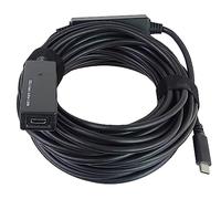 PremiumCord USB-C Extension Cable with Repeater M/F, Male to Female, USB 3.2 Gen 1, 5 Gbps, Colour Black, Length 5 m