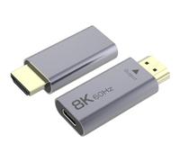 PremiumCord USB-C to HDMI Adapter 8K F/M, HDMI 2.1, UHD 8K 4320p 60Hz, 4K 2160p 144Hz, HDR10+, HDCP 2.3, 48 Gbps, Aluminum Housing, Space Grey