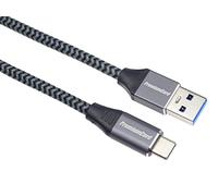PremiumCord USB-C to USB 3.0 Connection Cable 2 m, Data Cable SuperSpeed up to 5 Gbit/S, Quick Charge up to 3 A, USB 3.1 Generation 1 Type C Plug, Textile Cable Braid, Colour Black, Length 2 m