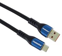 PremiumCord USB Charging Cable Up to 5 A Power 100 W PD 3.0 / QC 4.0 Superspeed Data Cable Up to 480 Mbps USB A to USB C Black/Blue 0.5 m