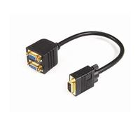 PremiumCord VGA Male to 2X VGA Female Splitter for Multiple Devices Black Color