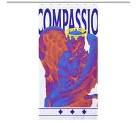 PremiumStone Statue - Angel - Compassion - T-shirt Fabric Shower Curtain with 12 C-Shaped Hooks, Stainless Grommets, Splash Guard - Curtains with Hooks, Shower Curtain with Hooks, Washable Shower Curt