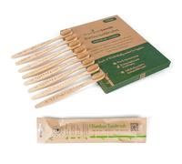 Premiumswede Bamboo Toothbrushes Toothbrushes Individually Wrapped 8 Pack - Eco-Friendly Soft Toothbrush for Adults - Biodegradable, Natural Wooden Toothbrushes - Sealed Travel Toothbrush