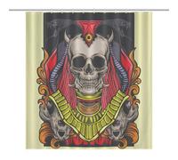 PremiumTerror Skull, Royal Family Fabric Shower Curtain with 12 C-Shaped Hooks, Stainless Grommets, Splash Guard - Curtains with Hooks, Shower Curtain with Hooks, Washable Shower Curtain64.17x70.87Inc
