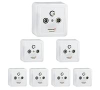 PremiumX 7x PX3 antenna socket, 3-way socket Antenna socket, single and spur line socket, surface-mounted, flush-mounted SAT-TV-RADIO HD multimedia socket