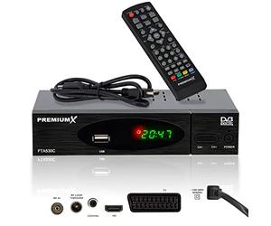 PremiumX FTA 530C FullHD Digital DVB-C / C2 TV Cable Receiver | Car Installation USB Media Player SCART HDMI WLAN Optional | Cable TV Suitable for Any Cable Supplier