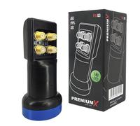 PremiumX Quad LNB PXL QS RECEIVER Head Satellite 0.1 dB for 4 Users HDTV FullHD 3D 4 K High Quality incl. cover