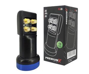 PremiumX Quad LNB PXL QS RECEIVER Head Satellite 0.1 dB for 4 Users HDTV FullHD 3D 4 K High Quality incl. cover