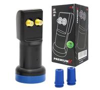 PremiumX Twin LNB LED Signal Head SAT 0.1 dB for 2 Users PXL HDTV FullHD 3D 4 K High Quality incl. cover