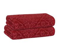 PREMIUS 2 Pack Damask Hand Towel, Bath Towel, and Bath Sheet Towel, 100% Cotton Yarn Dyed, Lux Drying Experience, Great for Hands and Body, Perfect for Spa & Home Use (Burgundy, Bath Sheet)