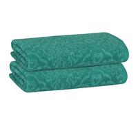 PREMIUS 2 Pack Damask Hand Towel, Bath Towel, and Bath Sheet Towel, 100% Cotton Yarn Dyed, Lux Drying Experience, Great for Hands and Body, Perfect for Spa & Home Use (Green, Bath Sheet)
