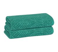 PREMIUS 2 Pack Leaf Hand Towel, Bath Towel, and Bath Sheet, 100% Cotton Yarn Dyed, Lux Drying Experience, Great for Hands and Body, Perfect for Spa & Home Use (Green, Bath Sheet)