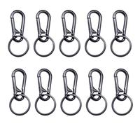 PREMJCROY 10 PCS Keyring Clip Portable Keychain Carabiner with Keyring Black Keychain Hooks for Men Hanging Car Keys Women Cute Pendants Outdoor Tool Hanging