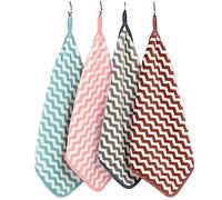 PREMJCROY 4 Pcs Soft Fast Drying Hand Towel Dueable Hanging Hand Towels Soft Washcloths for Hand Multicolor Guest Towels for Bathroom Kitchen(30 * 30CM)
