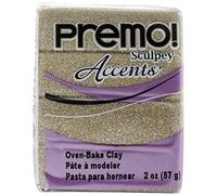 Premo Sculpey Accents Polymer Clay 2oz-Yellow Gold Glitter