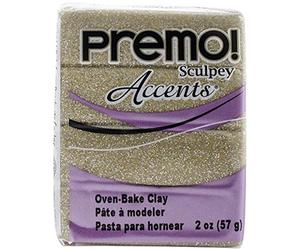 Premo Sculpey Accents Polymer Clay 2oz-Yellow Gold Glitter