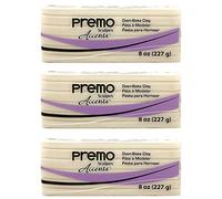 Premo Sculpey Polymer Translucent Clay - Oven-Baked Clay 8 Ounce Pack of 3