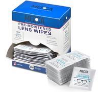 Premoistened Lens and Glass Cleaning Wipes - Portable Travel Cleaner for Glasses, Camera, Cell Phone, Smartphone, and Tablet - Disposable, Quick Drying, Streak Free - Individually Wrapped, Pack of 200
