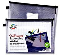 Premtone (B4+ Size, Admiral Blue), Ultramesh Expanding Mesh Bag, Smart Envelope Design, Waterproof Pouch for School Office Supplies, Zipper Pouch, Secure Zip Closure, Travel Bag