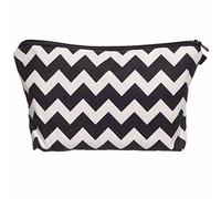 PREMYO Make-Up Pouch Cosmetic Bag Toiletry All Over Printed Design Zig Zag Fits in Handbag Ideal for Essentials Traveling Suitable as Pencil Case
