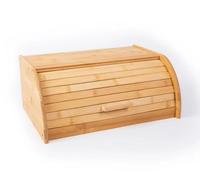 PREMZO Bread Bin Kitchen Box Organiser Bread Storage Bin Durable Wood, Loaf, Lift Up With Handle, Double Layer Slide Roll Top, Countertop Food Container Home Restaurant s camping (Roll Top)