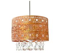 PREMZO Chandelier Moroccan Gems Light Shade Ceiling Light Pendant with Acrylic Droplet Night Light Crystals Décor Universal Fit Living Room Bedroom Kitchen, Office (Copper)