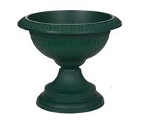 PREMZO Classical Round Grecian URN Patio Pots 42 CM Flower Planter Outdoor Or Indoor Plant Plastic Base Home Garden Wedding Flower Porch Front Door Planter (GREEN)