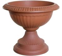 PREMZO Classical Round Grecian URN Patio Pots 42 CM Flower Planter Outdoor Or Indoor Plant Plastic Base Home Garden Wedding Flower Porch Front Door Planter (Terracotta)