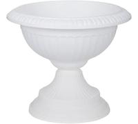 PREMZO Classical Round Grecian URN Patio Pots 42 CM Flower Planter Outdoor Or Indoor Plant Plastic Base Home Garden Wedding Flower Porch Front Door Planter (WHITE)